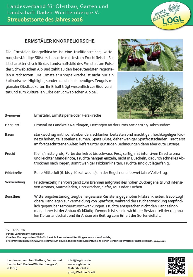 Streuobstsorte des Jahres 2026